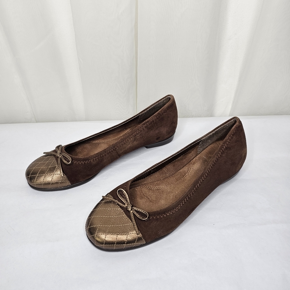 Aerosoles Beckon Brown Suede Bronze Flats Size 7.5 - Picture 3 of 9